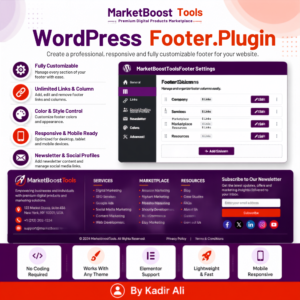 MarketBoostTools Footer Plugin for WordPress – Fully Customizable Responsive Footer Builder